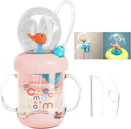 Cute Whale Spray Sippy Cup – Spill-Proof & Portable