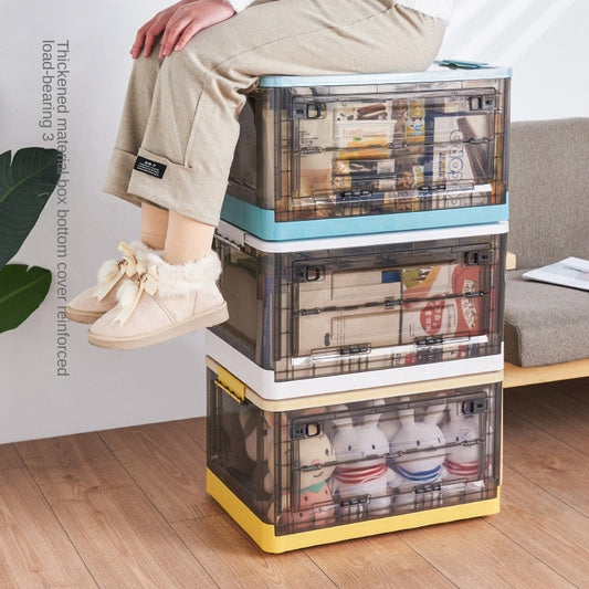 Stackable Transparent Storage Boxes with Wheels