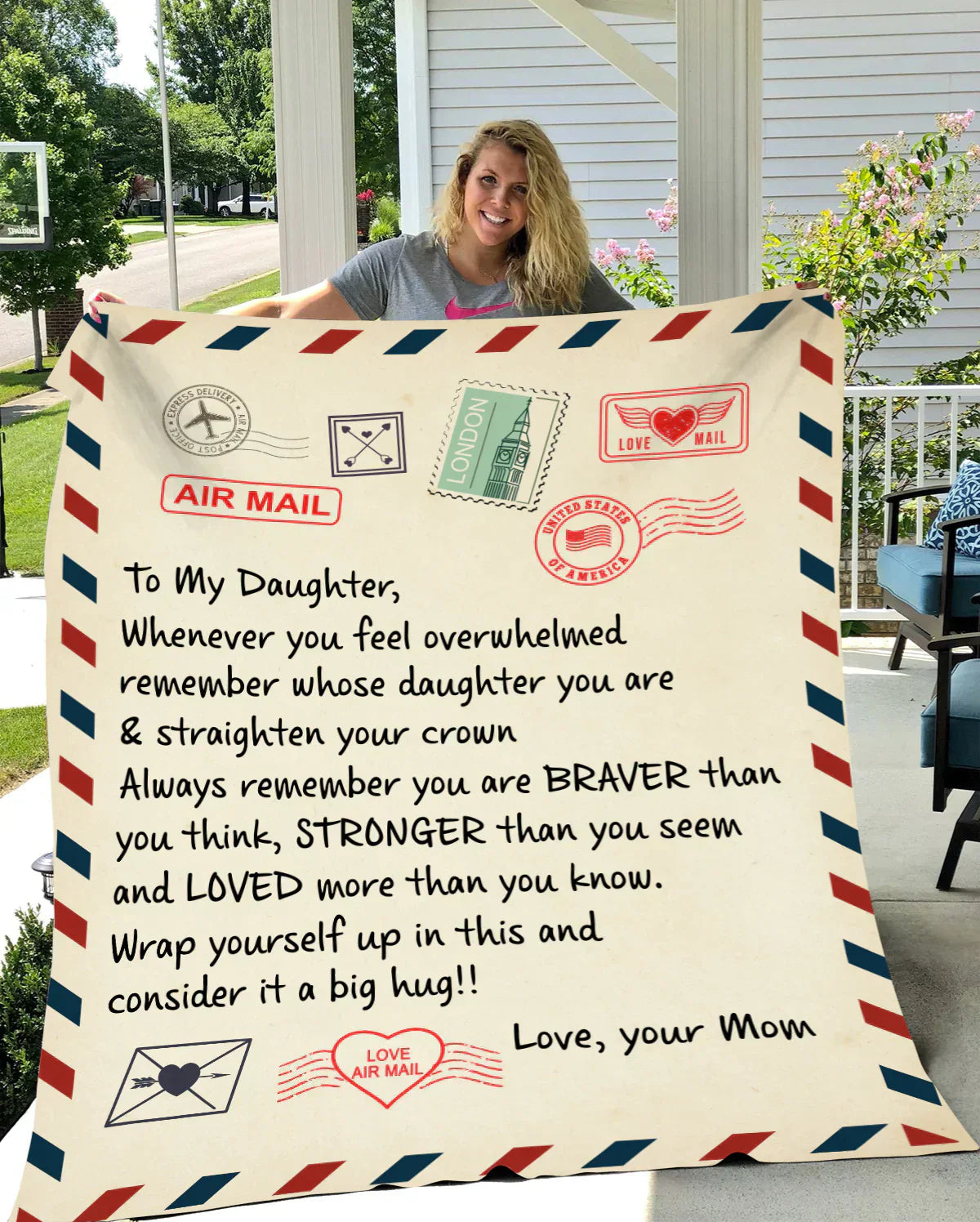 To My Daughter Cozy Plush Postcard Blanket™